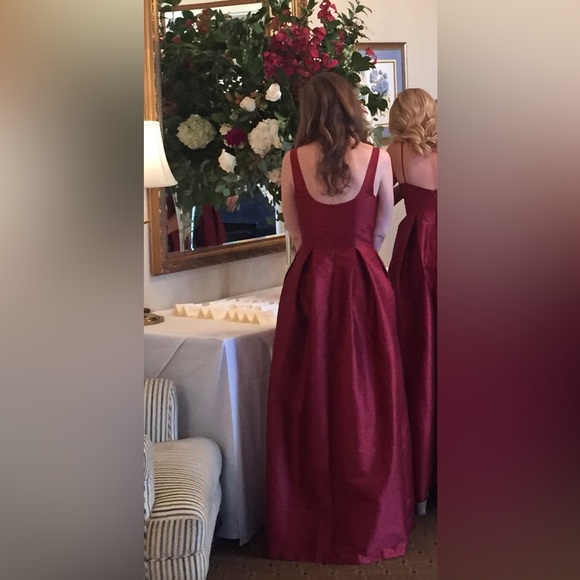 LulaKate Crimson Silk Emily Gown - like new - Picture 7 of 7